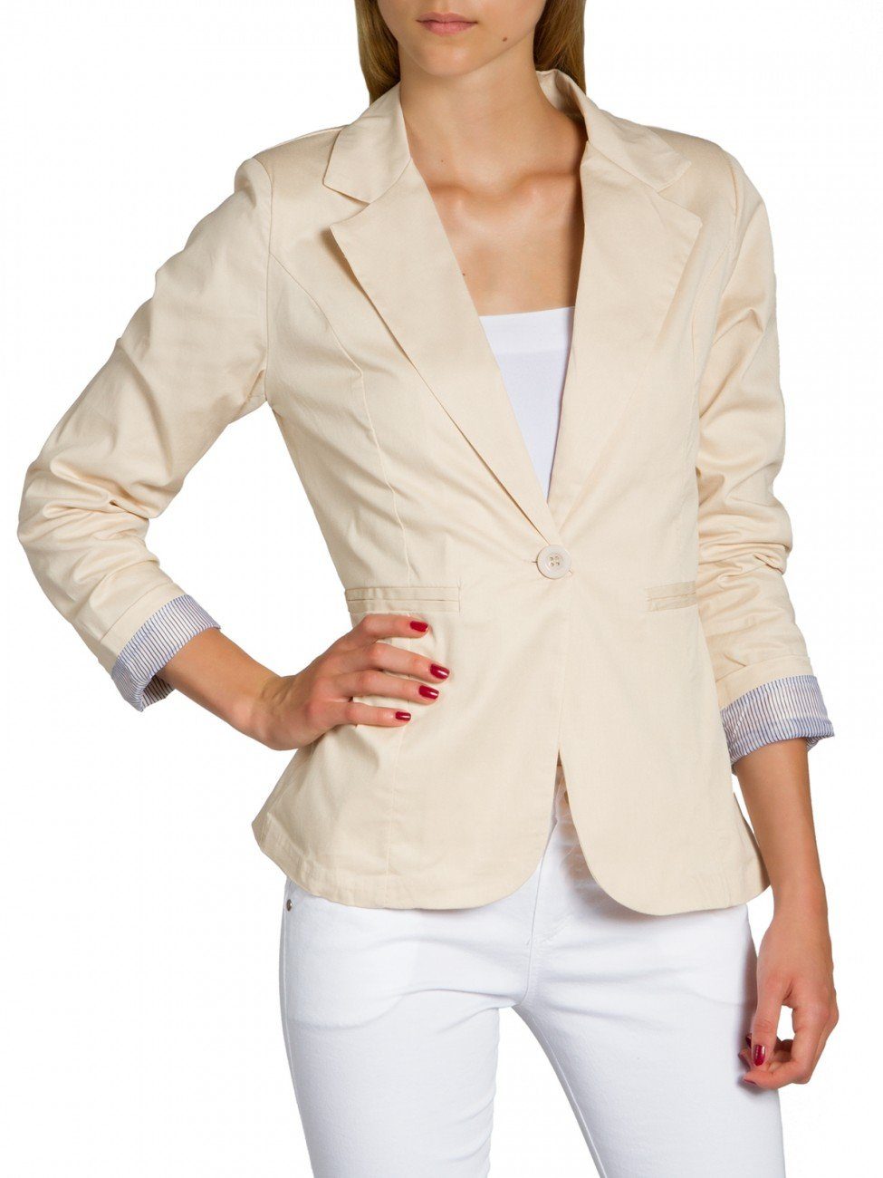 Caspar Kurzblazer »BZR003 leichter eleganter Damen Sommer Blazer mit 3/ ...